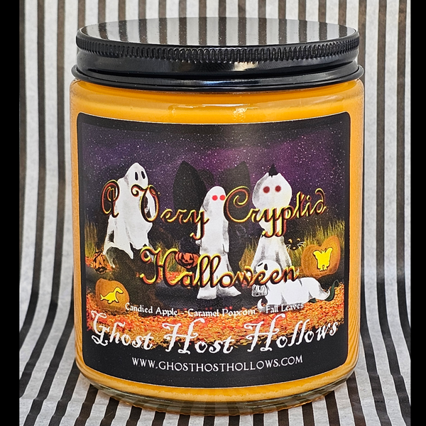 A Very Cryptid Halloween candle