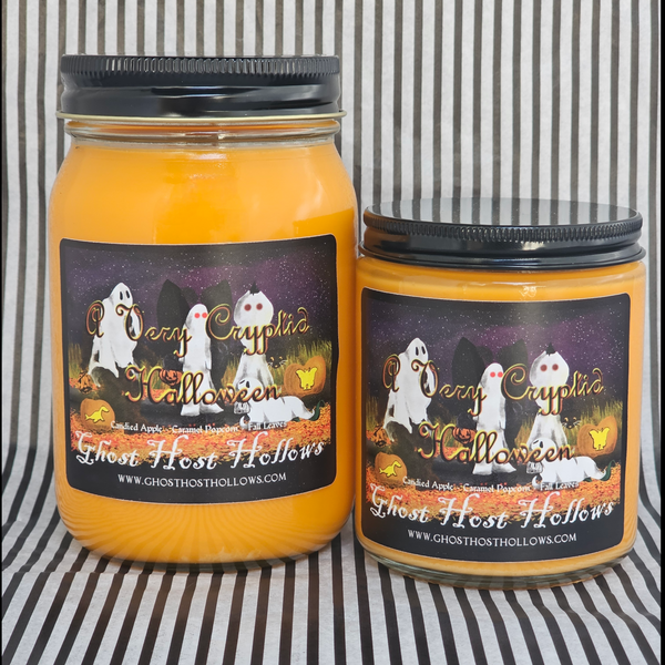 A Very Cryptid Halloween candle