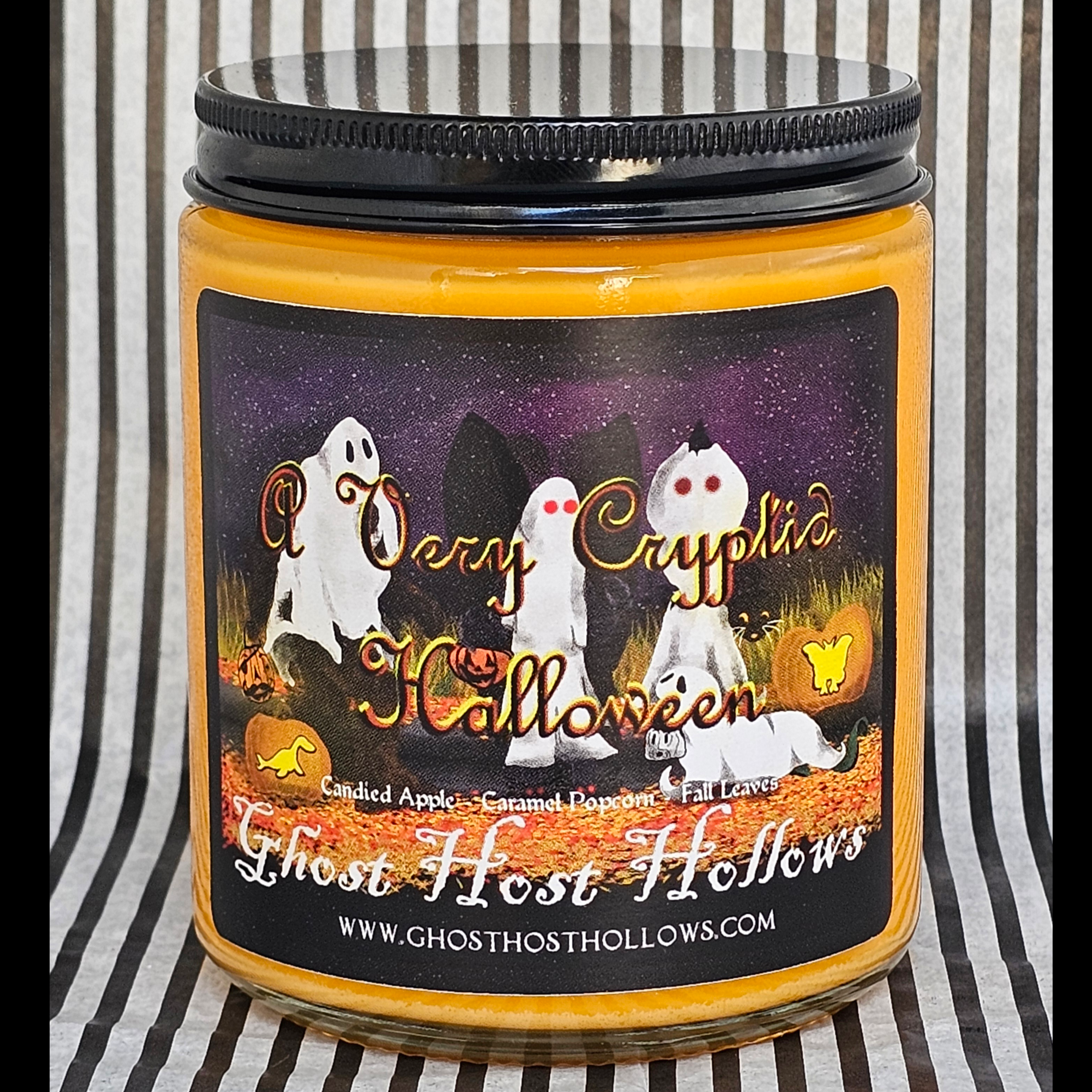 A Very Cryptid Halloween candle