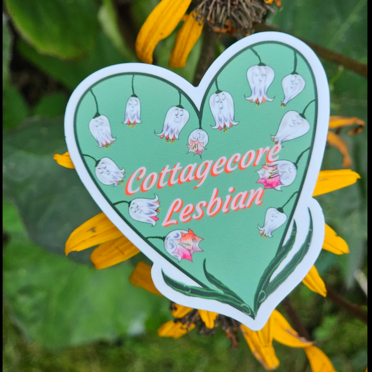 Cottagecore Lesbian vinyl sticker