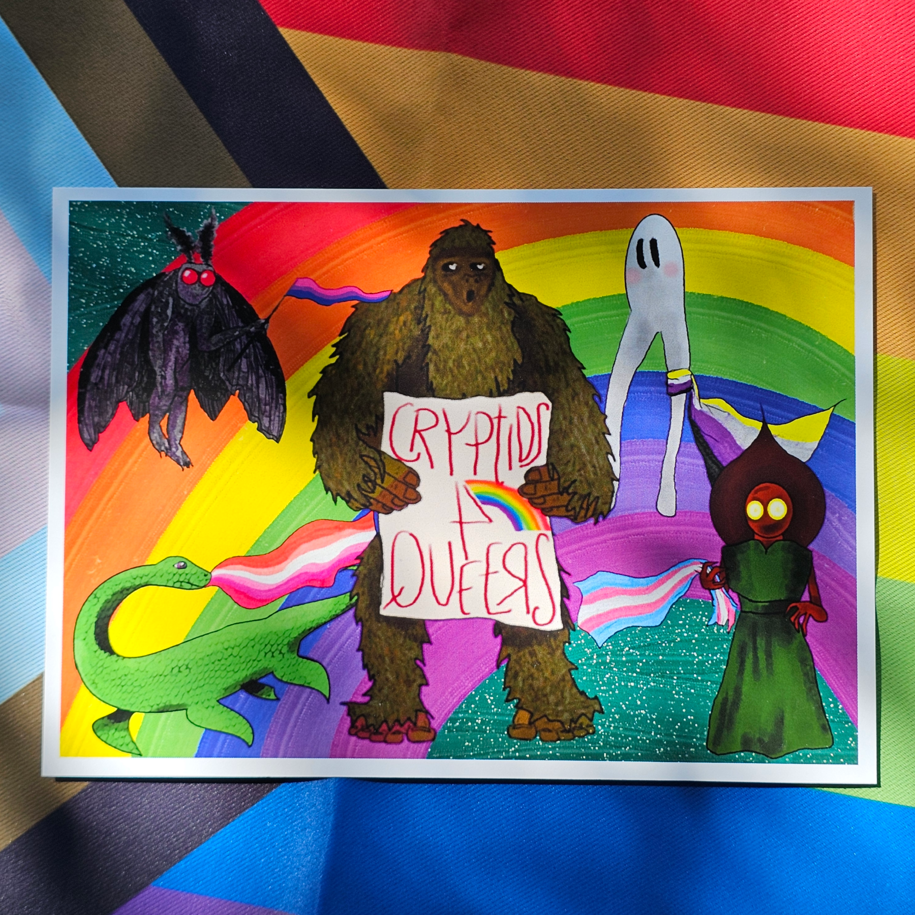 Cryptids 4 Queers fine art print