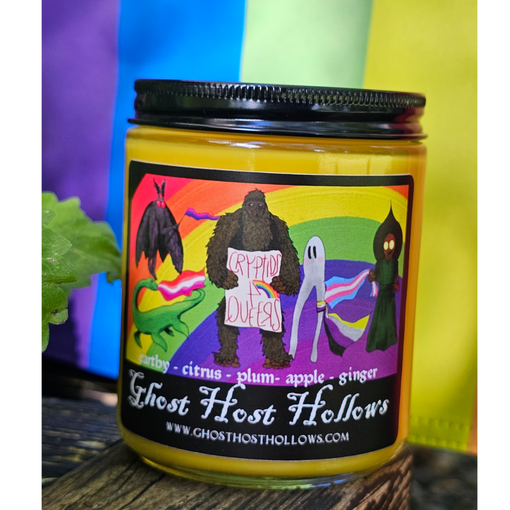 Cryptids 4 Queers candle