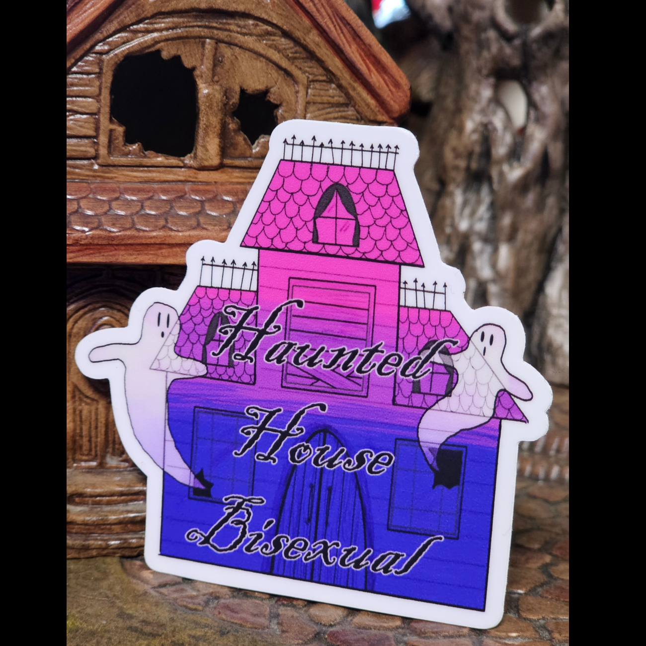 Haunted House Bisexual vinyl sticker