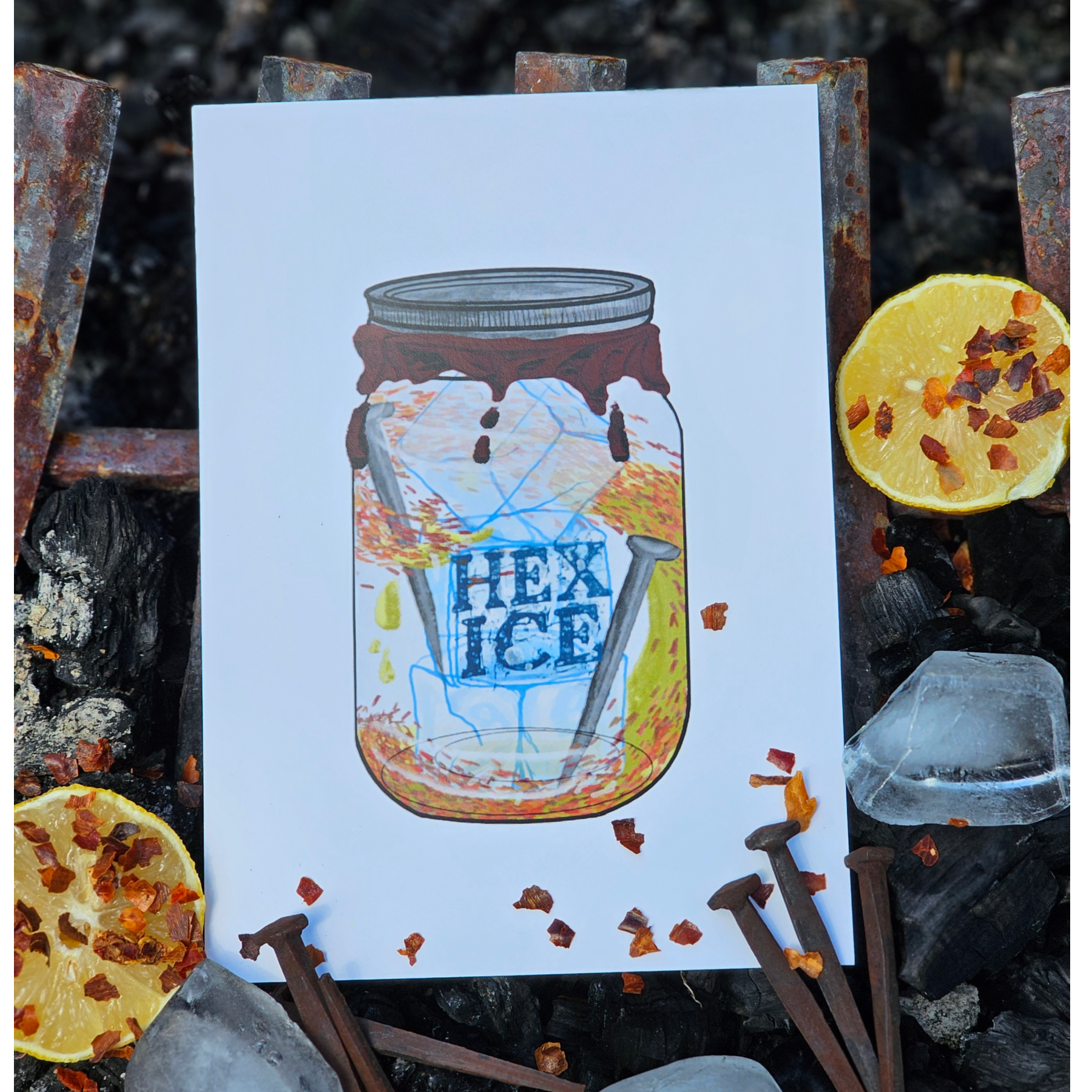 Hex Ice vertical fine art print