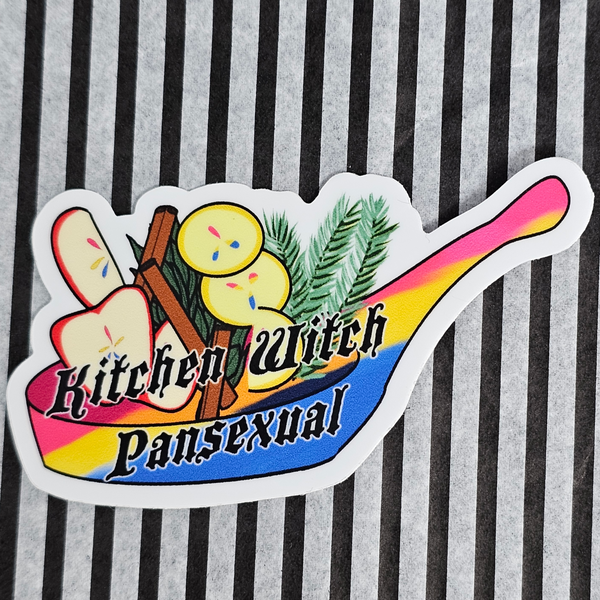 Kitchen Witch Pansexual vinyl sticker