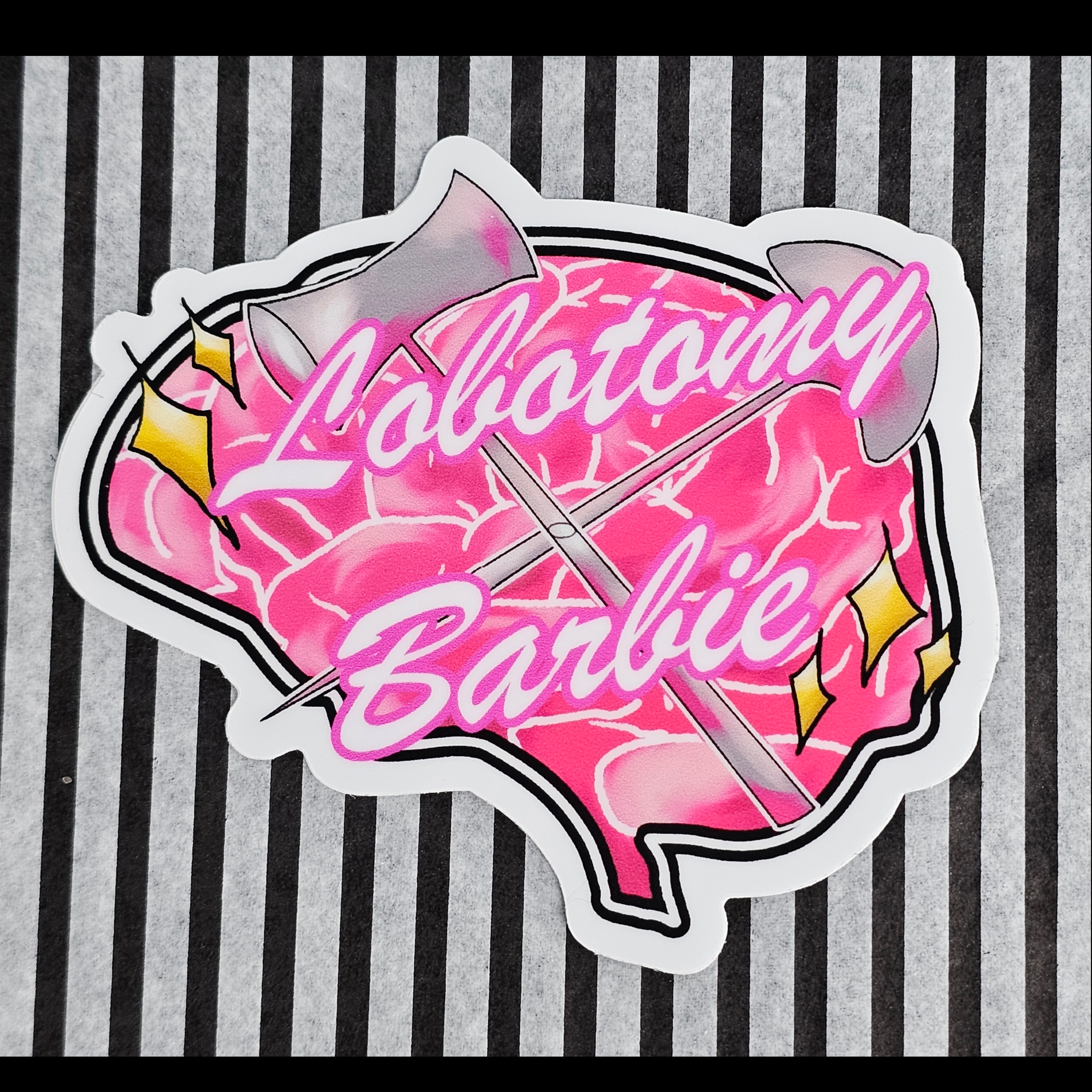 Lobotomy Barbie vinyl sticker