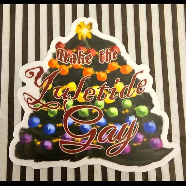 Make the Yuletide Gay vinyl sticker