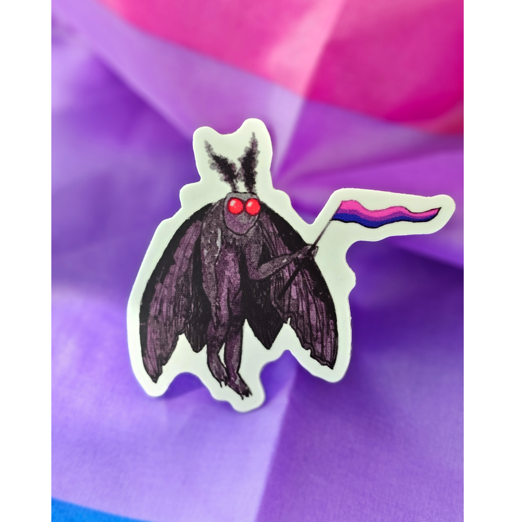 Bi Mothman vinyl sticker